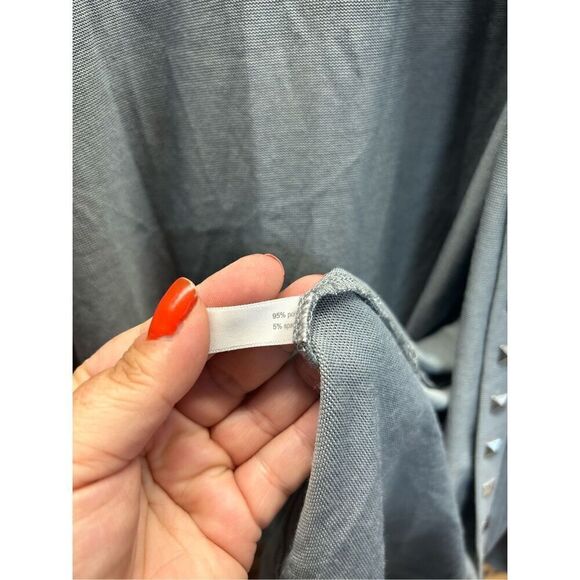 Fashion Bug 1X Grey and Silver Studded Open Front Cardigan - Picture 3 of 5